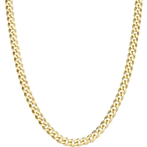 🎉Restocked🎉 Solid 18k Real Gold/925 Cuban/Curb Chain Necklace - Picture 1 of 4